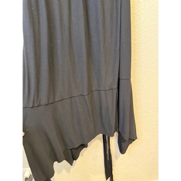 Athleta Black Asymmetrical Hem Wrap Beach Coverup Tank Dress Sz XL 2167 - Picture 7 of 11